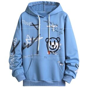 SHEIN Men's Cartoon Letter Graphic Hoodie Sweatshirt